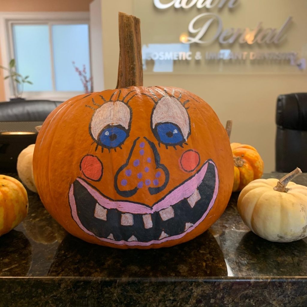 Painted pumpkin Goofy face painted pumpkin