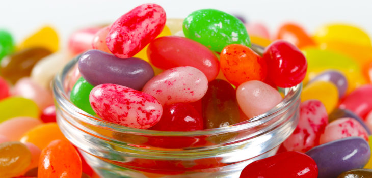 Assorted fruit flavored jelly beans