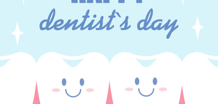 Happy Dentist s Day, postcard, vector image in flat style